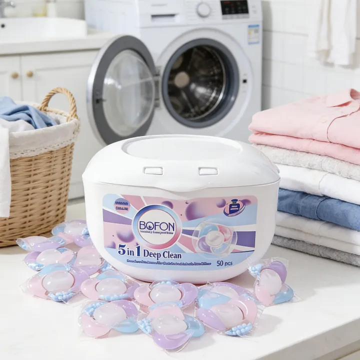Ready Stock BOFON 5-in-1 Perfume Laundry Pods | Pear & Freesia Scent 50 Pods/100pods new pack