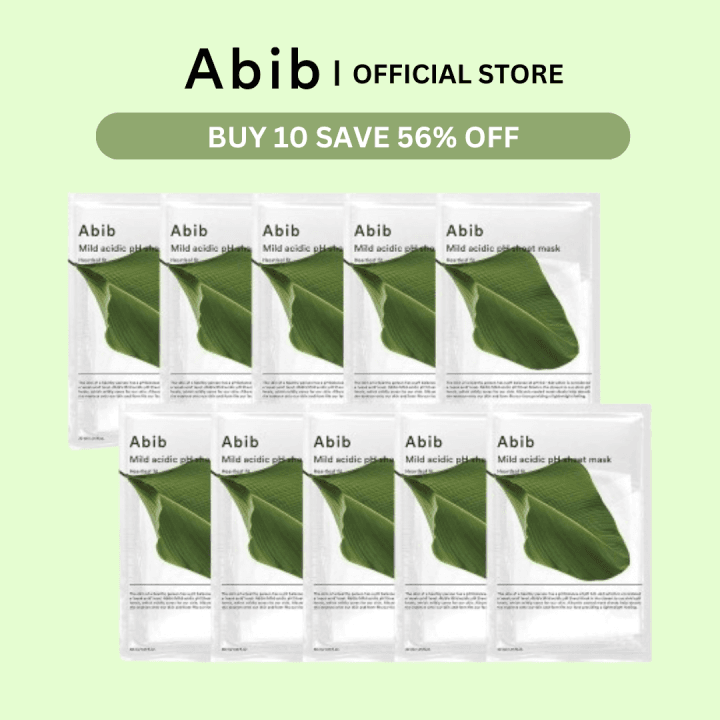 Abib Premium Heartleaf Fit Mild Acidic pH Sheet Mask (10ea)