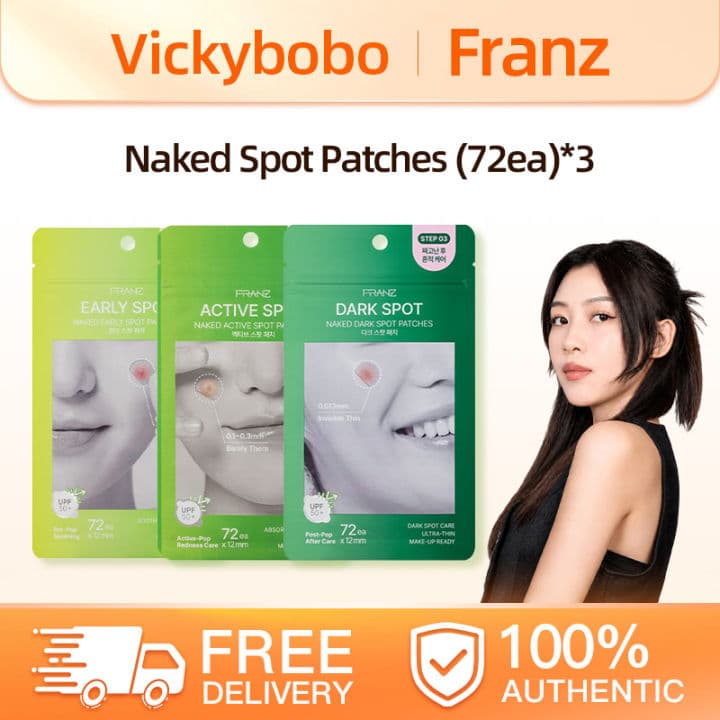 FRANZ 3 Stage Full Acne Patch Kit Early+Active+Dark Spot Repair 72pcs Each Invisible Bare Skin Patch